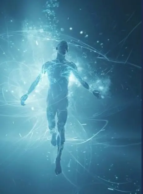 Ilustración de energía escalar actuando sobre el cuerpo